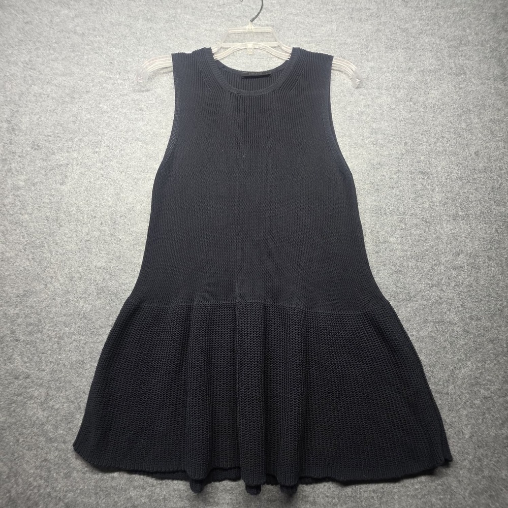 THE ROW Women's Black 100% Cotton Knit Sleeveless Fit Flare Dress S USA